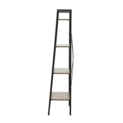 LuxenHome 4-Shelf 58.3" X 23.62" W Wood And Metal Ladder Bookcase. -Garden GUEST 66c7273e cf3f 40f2 a8d9 aa0bed798eef