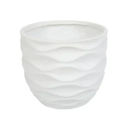 LuxenHome Decorative White Planter – Round MgO Pot With Wavy Texture For Indoor/Outdoor Plants 19 LuxenHome Decorative White Planter – Round MgO Pot With Wavy Texture For Indoor/Outdoor Plants -Garden GUEST 67a8dfa1 9c98 4c8f 82d6 63eeab1e4b1a