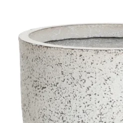 LuxenHome Rustic Planter – White & Gray Round MgO Pot With Drainage Plug -Garden GUEST 688e1bc9 d080 430a b4c6 83fa7f38bddc