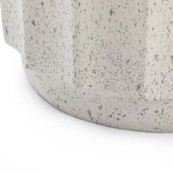 LuxenHome Off White With Gray Cement Round Side Table -Garden GUEST 68d98079 db40 47f4 9778 853444a39188