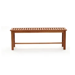 LuxenHome Carmel Solid Wood Outdoor Backless Dining Bench -Garden GUEST 69a2a2c1 ed27 418c 896d fc751535139b
