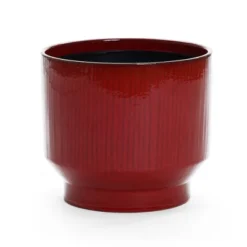 LuxenHome Ceramic Plant Pot Red Glazed Indoor Outdoor Decorative Planter With Drainage Hole And Rubber Plug Modern Round Flower Pot 19 LuxenHome Ceramic Plant Pot Red Glazed Indoor Outdoor Decorative Planter With Drainage Hole And Rubber Plug Modern Round Flower Pot -Garden GUEST 6abf03ee 46da 4b43 99da 6522d65fecf5