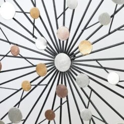 LuxenHome Silver, Black, And Gold Iron Metal Round Abstract Wall Decor -Garden GUEST 6b83e88f 8407 43ad bad6 b1fe207c15c5