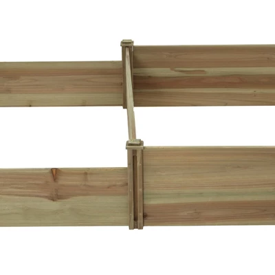 LuxenHome All Wood Two Sections Outdoor Raised Garden Bed Brown 7 LuxenHome All Wood Two Sections Outdoor Raised Garden Bed Brown - Image 5