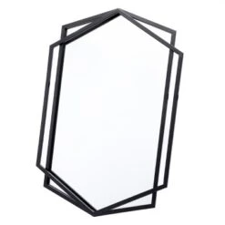 LuxenHome Black Metal Hexagon Frame Wall Accent Mirror For Bathroom & Vanity 22 LuxenHome Black Metal Hexagon Frame Wall Accent Mirror For Bathroom & Vanity -Garden GUEST 6cc8a0cd 4c2c 473e ab00 4efbf64555bd