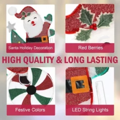 LuxenHome Santa On Peppermint Bike Lighted Holiday Decoration Multi-Color -Garden GUEST 6cdb63f2 8e81 4d0f a331 ff9246c7a43a