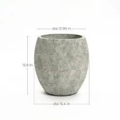LuxenHome Round Cement Planter – Rustic Gray Pot With Drainage Hole & Plug For Indoor/Outdoor Plants -Garden GUEST 6cebf4ed 146e 4672 8d17 d663b6dfe2d9
