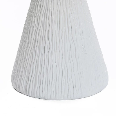 LuxenHome White And Speckled Gray MgO 15.75" Round Side Table 7 LuxenHome White And Speckled Gray MgO 15.75" Round Side Table - Image 5