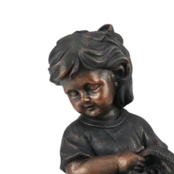 LuxenHome 23.31" Bronze MgO Girl Holding Basket Of Kittens With Puppy Garden Statue 17 LuxenHome 23.31" Bronze MgO Girl Holding Basket Of Kittens With Puppy Garden Statue -Garden GUEST 6d2d965e dfa2 48fb 9815 b1cce651e7fd