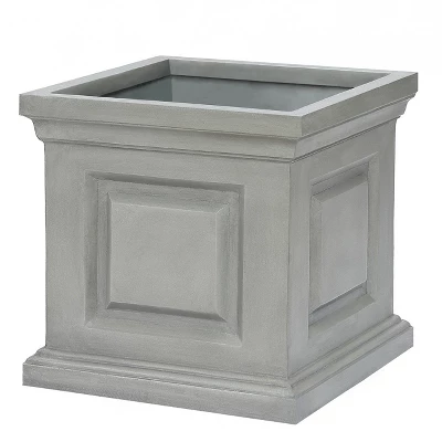 LuxenHome Gray MgO Square Box Flower Pot Planter 10 LuxenHome Gray MgO Square Box Flower Pot Planter - Image 8