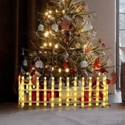 LuxenHome 8-Piece Light Show Star-Topped Fence Design Outdoor Decoration White 17 LuxenHome 8-Piece Light Show Star-Topped Fence Design Outdoor Decoration White -Garden GUEST 6dda7c36 612b 4209 ae18 fefc3f719a88