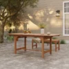 LuxenHome Natural Solid Wood 60"-78" Extending Rounded Rectangle Outdoor Dining Table Brown -Garden GUEST 6e65fed6 34c4 4074 ba65 8b9eb062c4bc