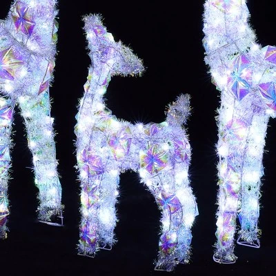 LuxenHome 3-Piece Multi-Color Snowflake Deer Family Outdoor Holiday Decoration With 340 Lights White, Multi 3 LuxenHome 3-Piece Multi-Color Snowflake Deer Family Outdoor Holiday Decoration With 340 Lights White, Multi - Image 2