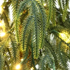 LuxenHome 7.5Ft Pre-Lit Slim Artificial Cedar Christmas Tree With Metal Stand Green -Garden GUEST 6eb0b051 8b51 4636 bc98 8d47fbe2fe07