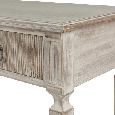 LuxenHome Whitewashed Wood 3-Drawer 1-Shelf Console And Entry Table 13 LuxenHome Whitewashed Wood 3-Drawer 1-Shelf Console And Entry Table - Image 11