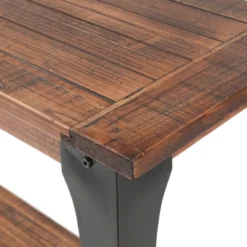 LuxenHome Dark Brown Wood And Black Metal 1-Shelf Console And Entry Table 19 LuxenHome Dark Brown Wood And Black Metal 1-Shelf Console And Entry Table -Garden GUEST 6f60a706 9a79 4fc7 9aaf 7b531adcaef2