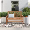 LuxenHome Carmel Solid Wood Outdoor Loveseat Park Bench -Garden GUEST 6fbd2bb3 1d7c 48f3 8777 46c7116a495e