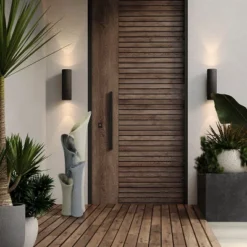 LuxenHome Gray Resin Classical Fluted Columns Outdoor Fountain -Garden GUEST 72170eab 3e45 4d37 8db4 c7fa38fef7ba