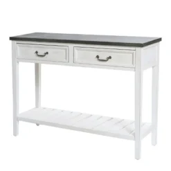 LuxenHome Farmhouse Distressed White Wood Console Table With Storage 25 LuxenHome Farmhouse Distressed White Wood Console Table With Storage -Garden GUEST 72ed9308 7f9d 42f6 85f7 ac58acdbdf82