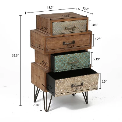 LuxenHome 4-Drawer 33" H X 18.9" W Wood Accent Chest. 5 LuxenHome 4-Drawer 33" H X 18.9" W Wood Accent Chest. - Image 3