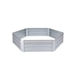 LuxenHome Galvanized Steel Hexagon Raised Garden Bed Planter Silver -Garden GUEST 73fa0cf0 ff57 4f98 800e 7ebea736561b