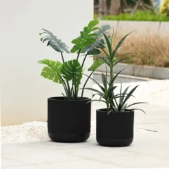 LuxenHome Large Striped Planter, 17.3" Round MgO Pot For Indoor/Outdoor Plants 13 LuxenHome Large Striped Planter, 17.3" Round MgO Pot For Indoor/Outdoor Plants -Garden GUEST 7582ca1f 2cfc 4071 88f7 12450e027607