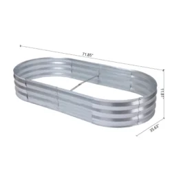 LuxenHome 6ft X 3ft Oval Galvanized Steel Raised Garden Bed Planter 13 LuxenHome 6ft X 3ft Oval Galvanized Steel Raised Garden Bed Planter -Garden GUEST 766f8c04 c072 44a9 a916 226aa46a4860