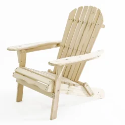 LuxenHome Unfinished Hemlock Wood Outdoor Adirondack Chair -Garden GUEST 7846b4f1 c152 478c 89c4 e7a5d6a79dc2
