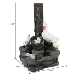 LuxenHome Resin Farmhouse Duck Family Outdoor Patio Fountain Water Fountain -Garden GUEST 78ee2048 7dde 48b3 a29e bfcc9b7d2f41
