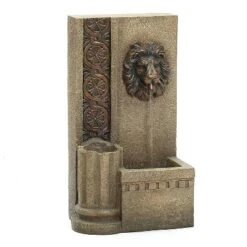 LuxenHome 25.8" H Sandstone Resin Regal Lion Head Floor Outdoor Water Fountain With Lights Brown 14 LuxenHome 25.8" H Sandstone Resin Regal Lion Head Floor Outdoor Water Fountain With Lights Brown -Garden GUEST 79b1ed4a b24d 4d01 8803 2aa651064dfa