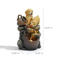 LuxenHome 25” Puppy And Pitchers Pot Resin Outdoor Water Fountain With LED Lights, Outdoor And Indoor Waterfalls For Patio, Garden Decor Multicolored 16 LuxenHome 25” Puppy And Pitchers Pot Resin Outdoor Water Fountain With LED Lights, Outdoor And Indoor Waterfalls For Patio, Garden Decor Multicolored -Garden GUEST 7b8f0b9f 1359 4e6e 9f32 e781566f9aa3