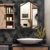 LuxenHome Black Metal Hexagon Frame Wall Accent Mirror For Bathroom & Vanity 1 LuxenHome Black Metal Hexagon Frame Wall Accent Mirror For Bathroom & Vanity -Garden GUEST 7c1847aa dc50 4899 b8aa da97ee734c07
