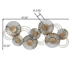 LuxenHome 47" W Distressed Metal Modern Flower Wall Decor 17 LuxenHome 47" W Distressed Metal Modern Flower Wall Decor -Garden GUEST 7c743cdf dfd2 47b4 be5e 2fdc1a91bda7