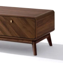 LuxenHome Mid-Century Modern Coffee Table With Storage, 47" Live Edge Columbia Walnut Engineered Wood Boho Center Accent Table Brown -Garden GUEST 7d6a9192 4a70 4334 98d9 70c8ff9f5835