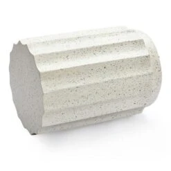 LuxenHome Off White With Gray Cement Round Side Table -Garden GUEST 7e51d4f4 8ebd 4a62 9846 1de830f4078b