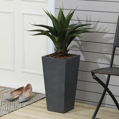 LuxenHome Square Tapered 18.5" H House Planters, Indoor & Outdoor Black 3 LuxenHome Square Tapered 18.5" H House Planters, Indoor & Outdoor Black