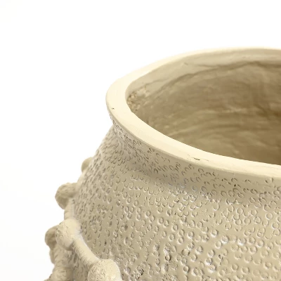 LuxenHome Coastal Beige Mgo 16.5-Inch Round Planter 5 LuxenHome Coastal Beige Mgo 16.5-Inch Round Planter - Image 3