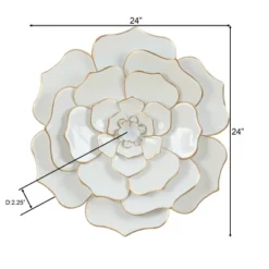 LuxenHome White And Gold Flower Metal Wall Decor -Garden GUEST 816c84fa 76ed 4040 afea fbe53b238d25