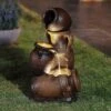 LuxenHome Brown Urns Resin Outdoor Fountain With Lights -Garden GUEST 82569aba 921a 4d37 86ff c494fc65a09f