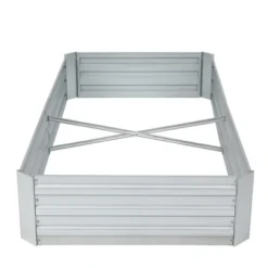 LuxenHome 6ft Rectangular Galvanized Metal Raised Garden Bed Silver -Garden GUEST 82cfe8b2 6e27 4ca7 82e3 af23224a5eb0
