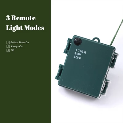 LuxenHome 4Ft Artificial Flocked Fir Christmas Tree Potted With Battery-Operated Lights Green 7 LuxenHome 4Ft Artificial Flocked Fir Christmas Tree Potted With Battery-Operated Lights Green - Image 5