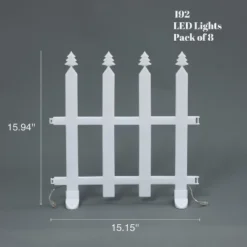 LuxenHome 8-Piece Light Show Fence Design Outdoor Holiday Decoration White 18 LuxenHome 8-Piece Light Show Fence Design Outdoor Holiday Decoration White -Garden GUEST 83763bb0 873b 4bab b6c2 fe750b2b5cb9