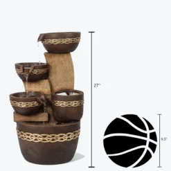 LuxenHome Brown Resin Tiered Bowls And Pot Outdoor Fountain 14 LuxenHome Brown Resin Tiered Bowls And Pot Outdoor Fountain -Garden GUEST 85daad4e bc9c 432f b547 7b9dc8994b17