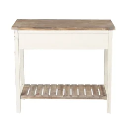 LuxenHome Distressed White And Wood 2-Drawer 1-Shelf Console Table And Entry Table 27 LuxenHome Distressed White And Wood 2-Drawer 1-Shelf Console Table And Entry Table -Garden GUEST 864f98e5 98fd 4e2a 8d94 ca267aca9782
