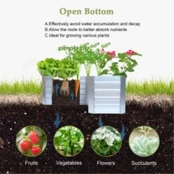 LuxenHome L-Shaped Galvanized Metal Raised Garden Bed -Garden GUEST 865429f0 65b4 4146 a5ce f95fa93c593e