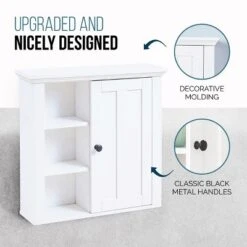 LuxenHome White MDF Wood Bathroom Wall Storage Cabinet 27 LuxenHome White MDF Wood Bathroom Wall Storage Cabinet -Garden GUEST 866d12dc 317c 4f89 9951 5567809a15de