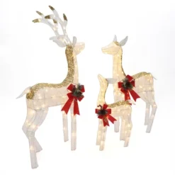 LuxenHome Lighted White & Gold Glitter Deer Family Set, Indoor/Outdoor Christmas Decoration White, Gold, Red, Green 17 LuxenHome Lighted White & Gold Glitter Deer Family Set, Indoor/Outdoor Christmas Decoration White, Gold, Red, Green -Garden GUEST 86bfc4ef ab93 400c 90df dd348ed0c286