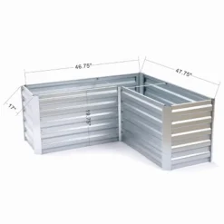 LuxenHome L-Shaped Galvanized Steel Raised Garden Bed Planter 15 LuxenHome L-Shaped Galvanized Steel Raised Garden Bed Planter -Garden GUEST 87183991 e886 456a ac04 63ad0bf008bd