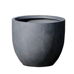 LuxenHome Round Tapered 17.2" H Flower Pot Planter Gray -Garden GUEST 878983b5 8c49 48d5 9449 a5cd3afb94db