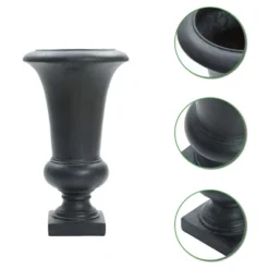 LuxenHome 22.75" H Slim MgO Urn Planter Black -Garden GUEST 87afd777 bd5a 488d 81fe d4f4a133e4c1
